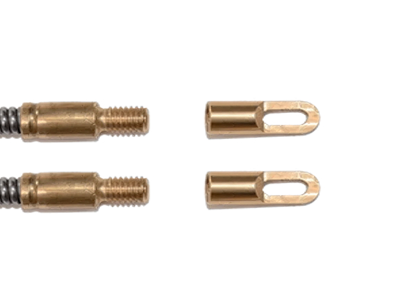 IDEAAL blank stalen (dr.1,3mm) Trekveer Ø 5,2mm met binnenKABEL + 2 M5 kopjes ( + 2 M5 heads )